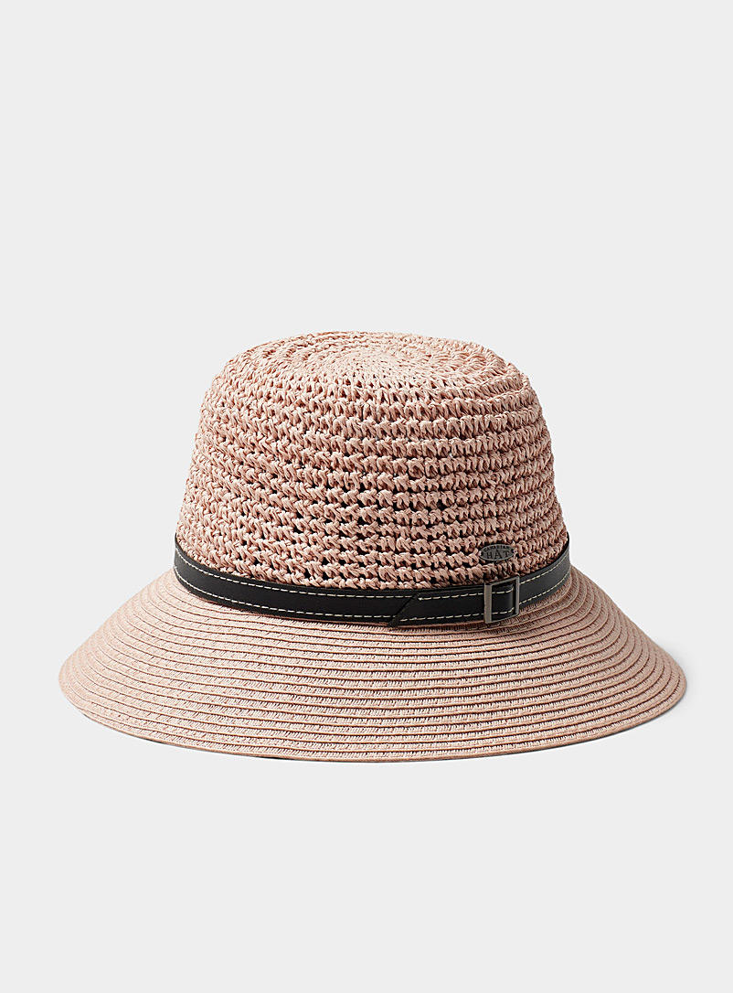 Canadian Hat Pink Natural crochet cloche for women