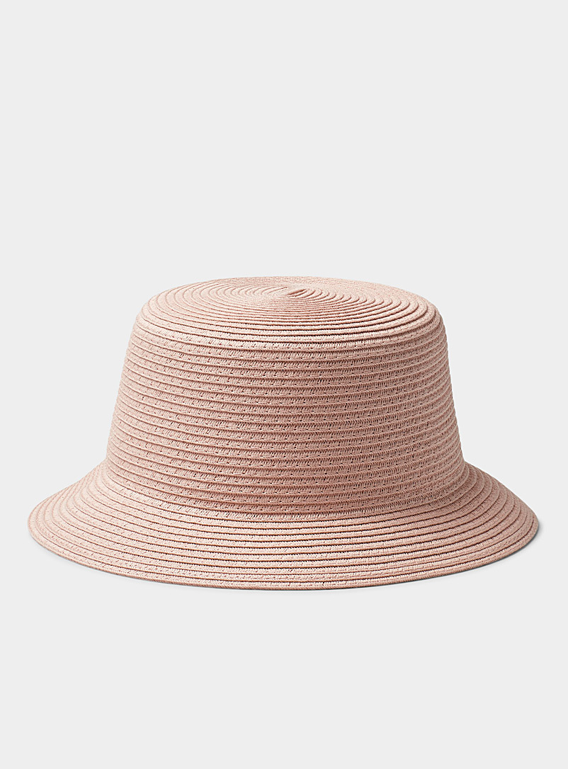 Canadian Hat Pink Monochrome straw bucket hat for women