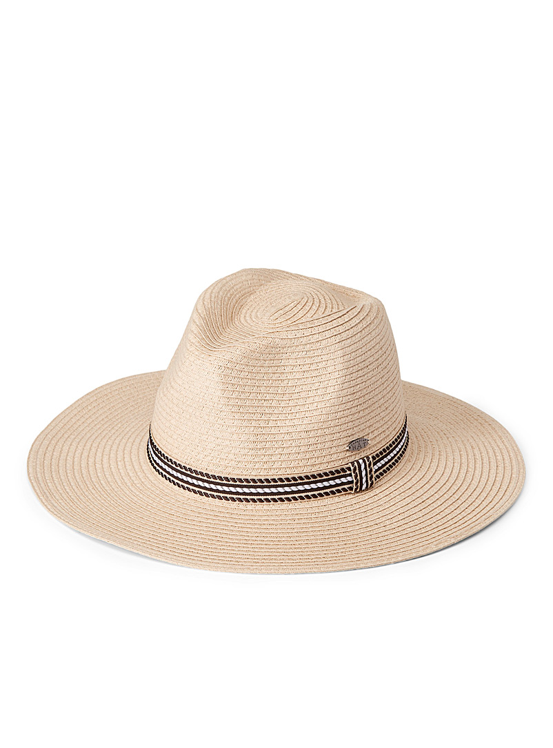 Canadian Hat Cream Beige Classic straw fedora for women