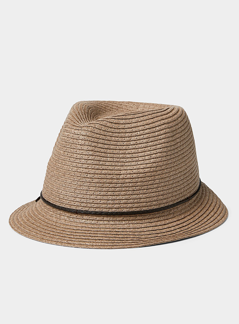 Canadian Hat Light Brown Minimalist straw fedora for women