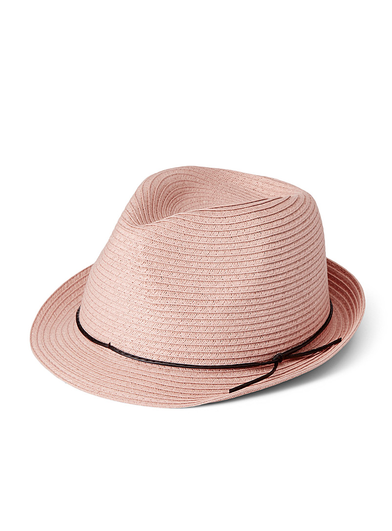 Canadian Hat Pink Colour straw trilby for women