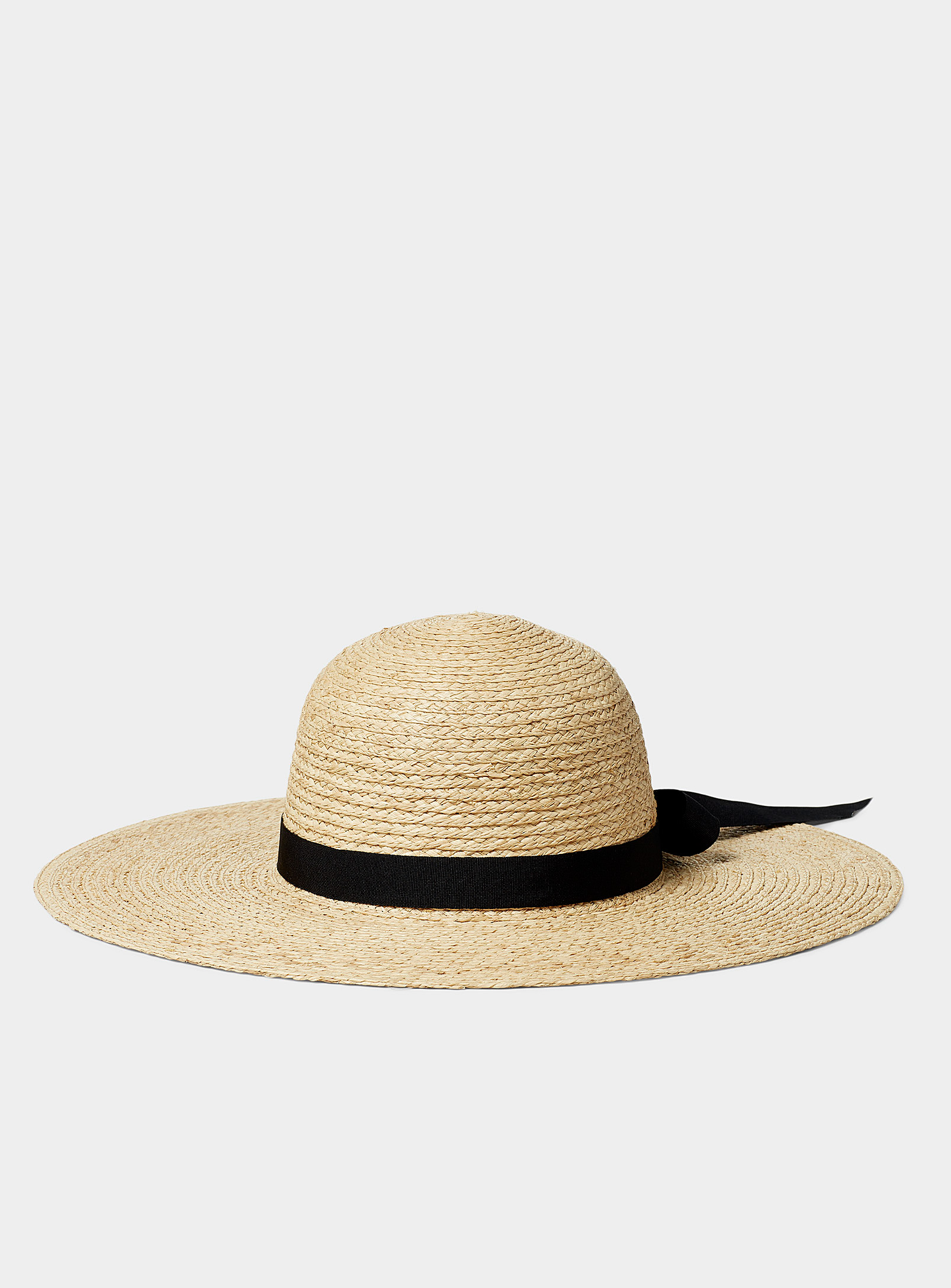 Canadian Hat Raffia Wide-brimmed Hat In Cream Beige