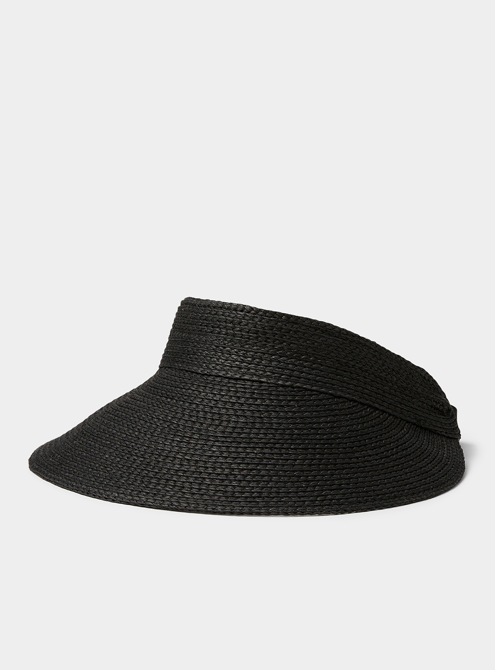 Canadian Hat Wide Straw Visor In Black