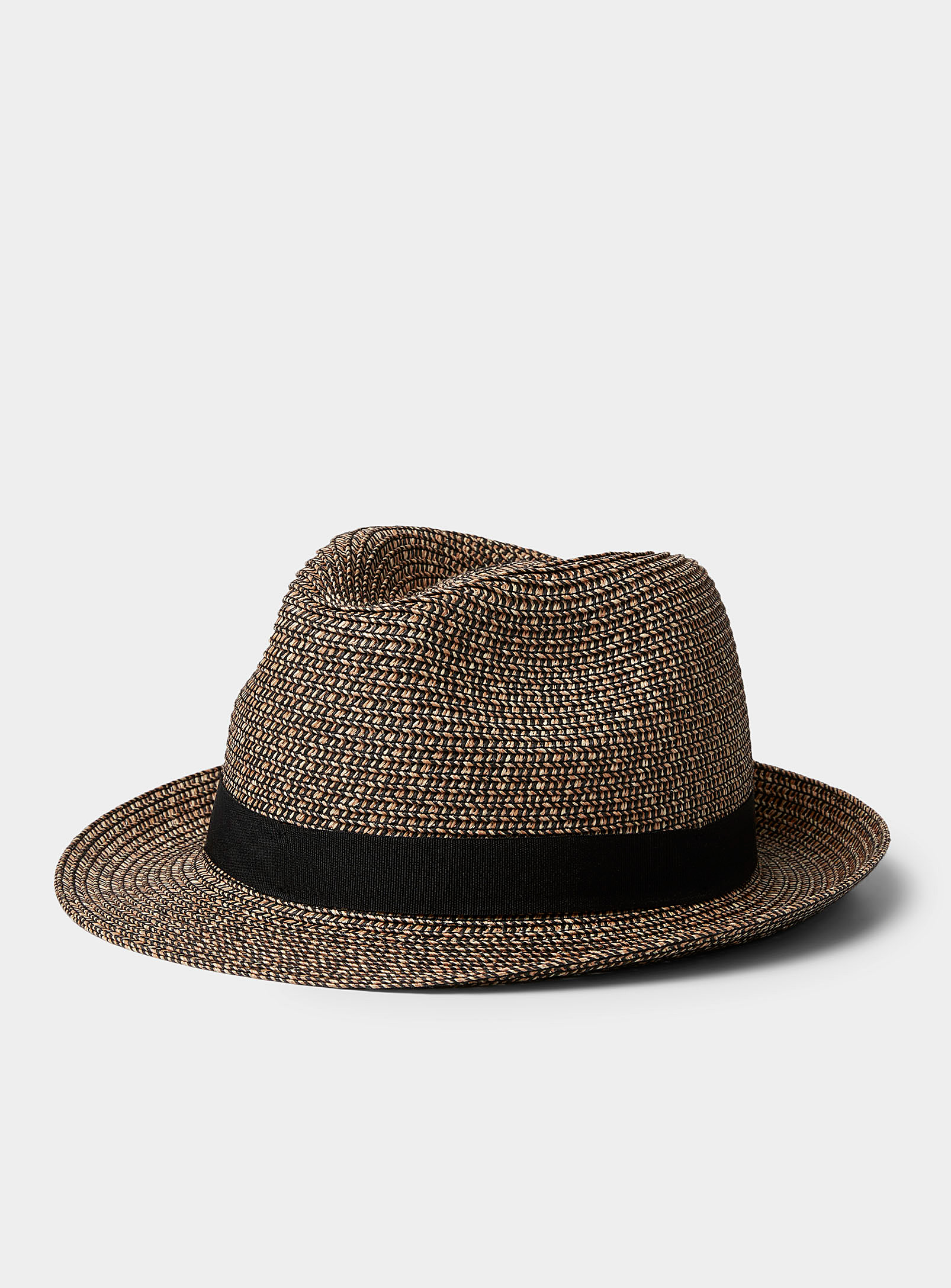 Canadian Hat Fulie Two-tone Straw Fedora In Brown