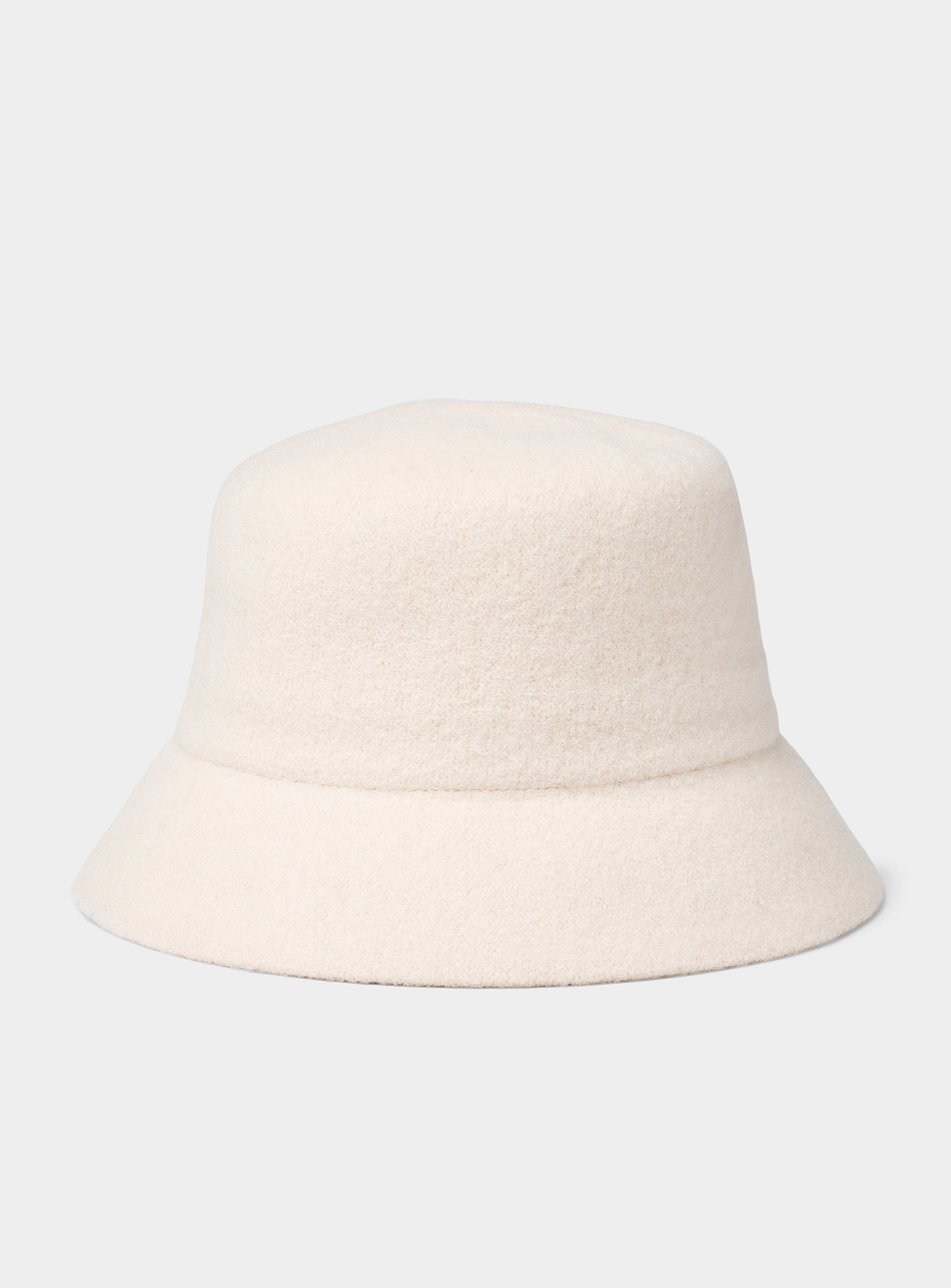 Canadian Hat Felt Bucket Hat In Ivory White