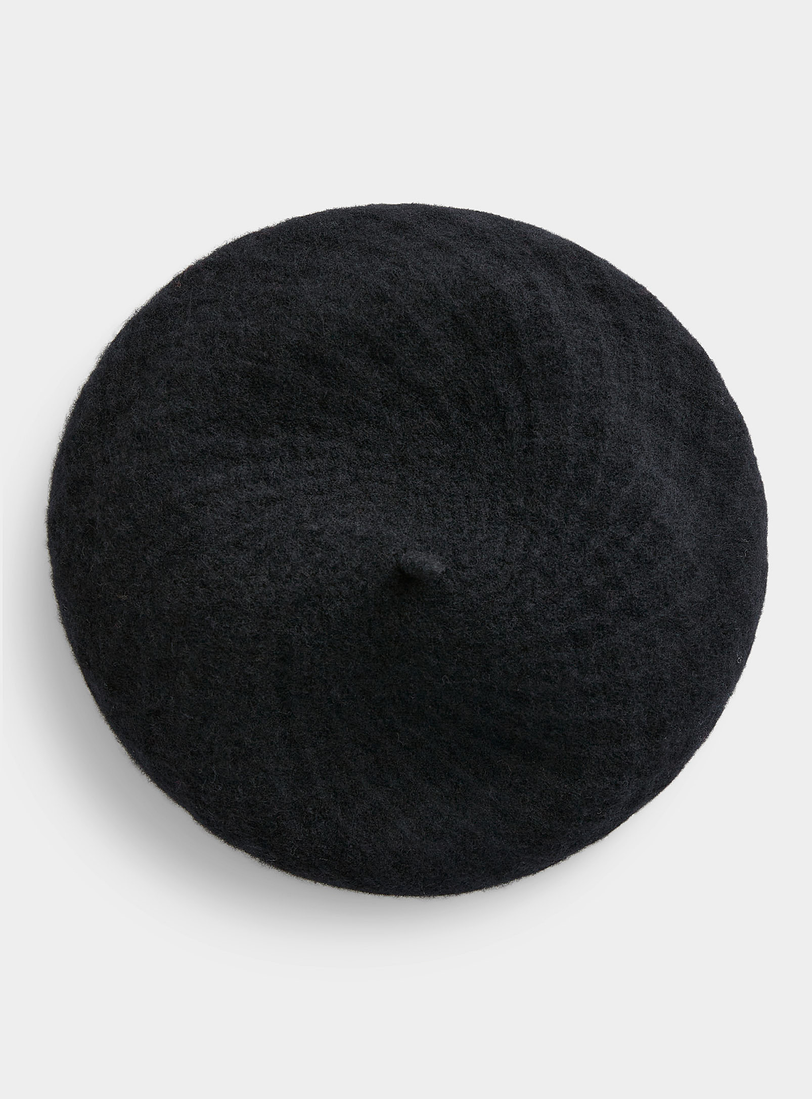 Canadian Hat Monochrome Diamond Wool Beret In Black
