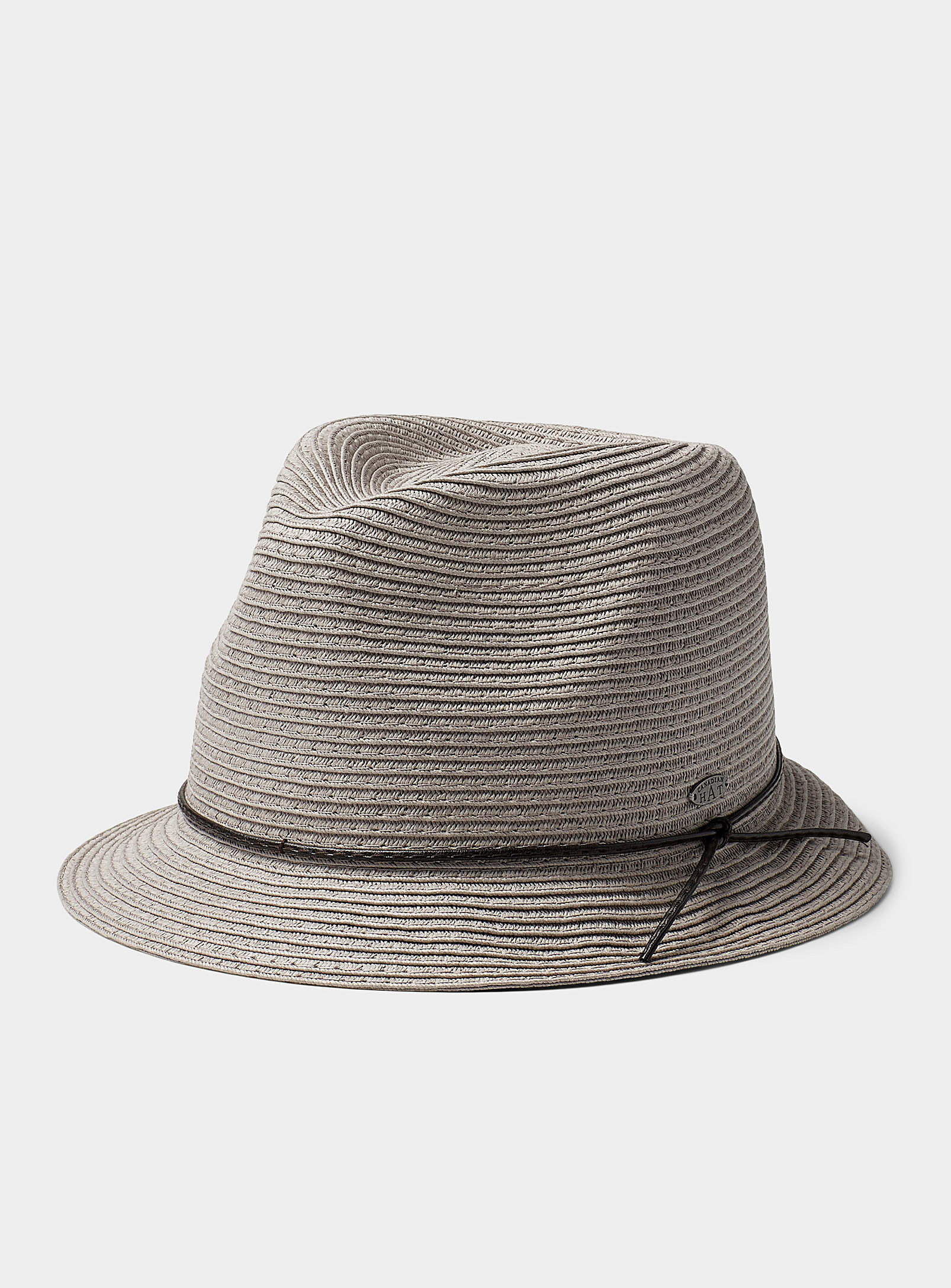 Canadian Hat Minimalist Straw Fedora In Silver