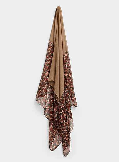 Abstract flower block lightweight scarf
