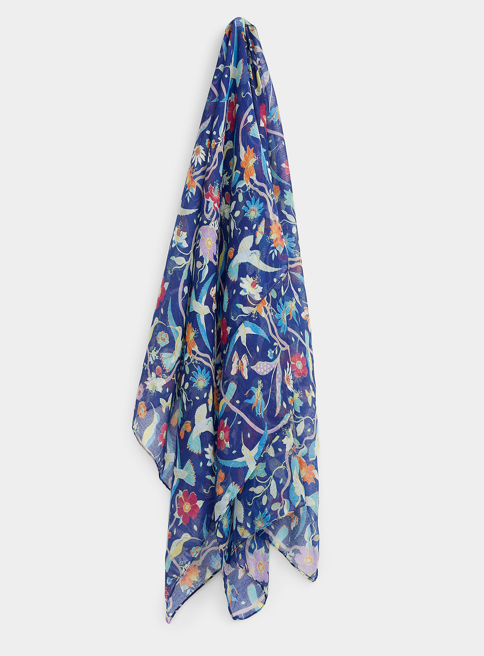 Simons - Women's Colourful hummingbird lightweight scarf