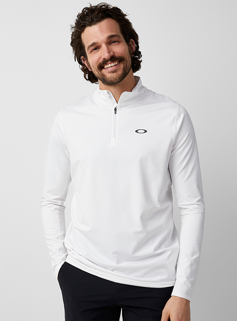 Oakley: Le demi-zip jersey technique Gravity Range Blanc pour homme