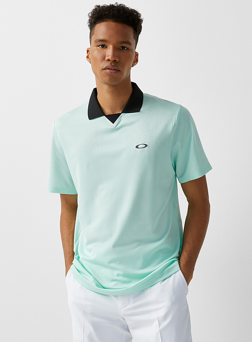 Oakley: Le polo façon t-shirt jersey piqué Sarcelle-turquoise-aqua pour homme