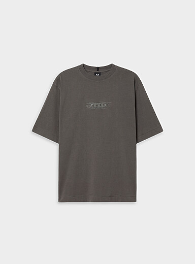 Striped logo faded T-shirt