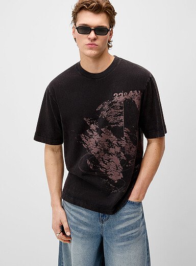Oakley Black Origin Map faded T-shirt for men