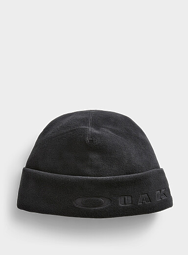 Oakley Black Slush polar fleece cuffed cropped tuque for men