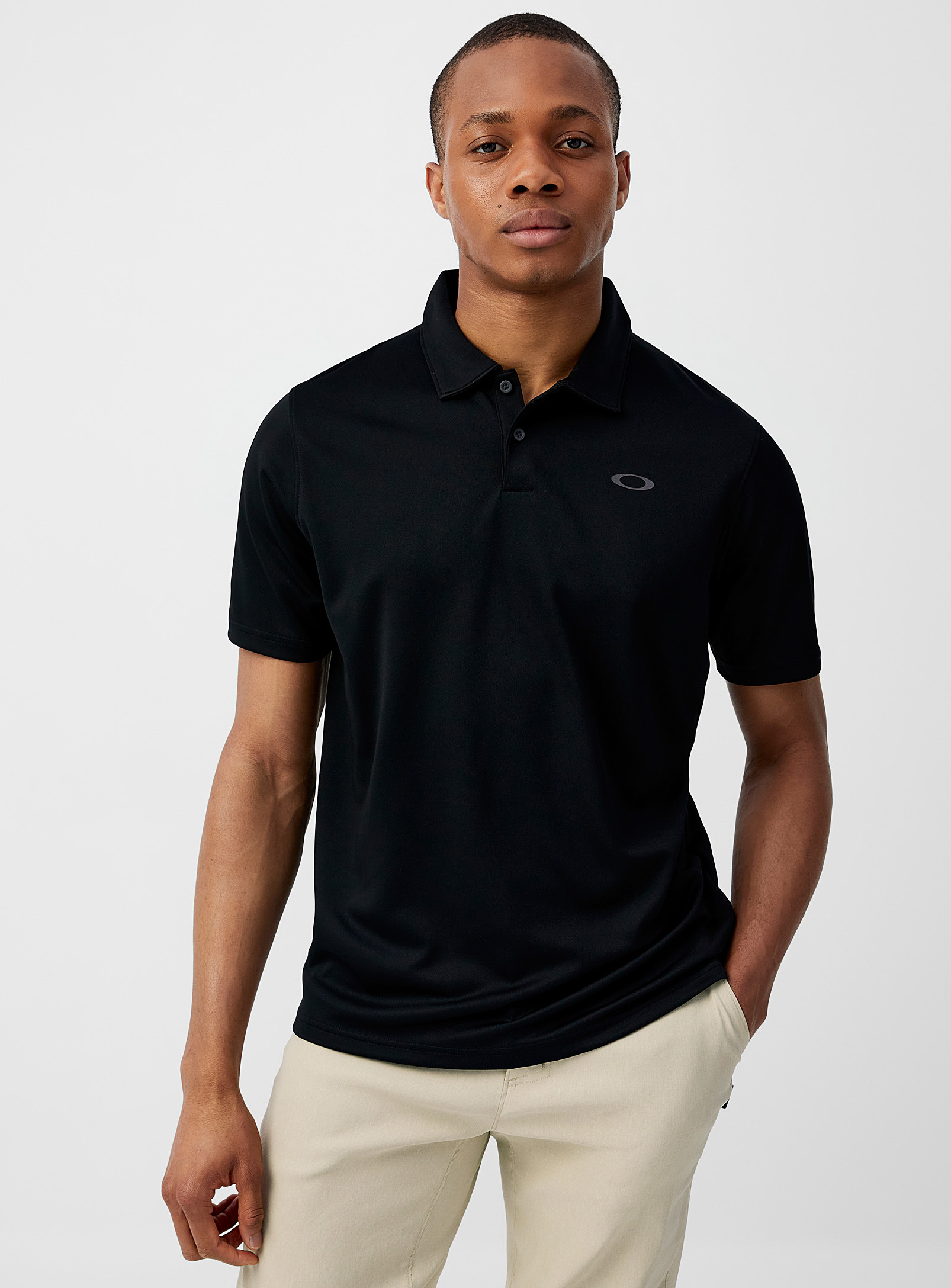 Oakley Icon Tn Protect Rc Golf Polo In Black