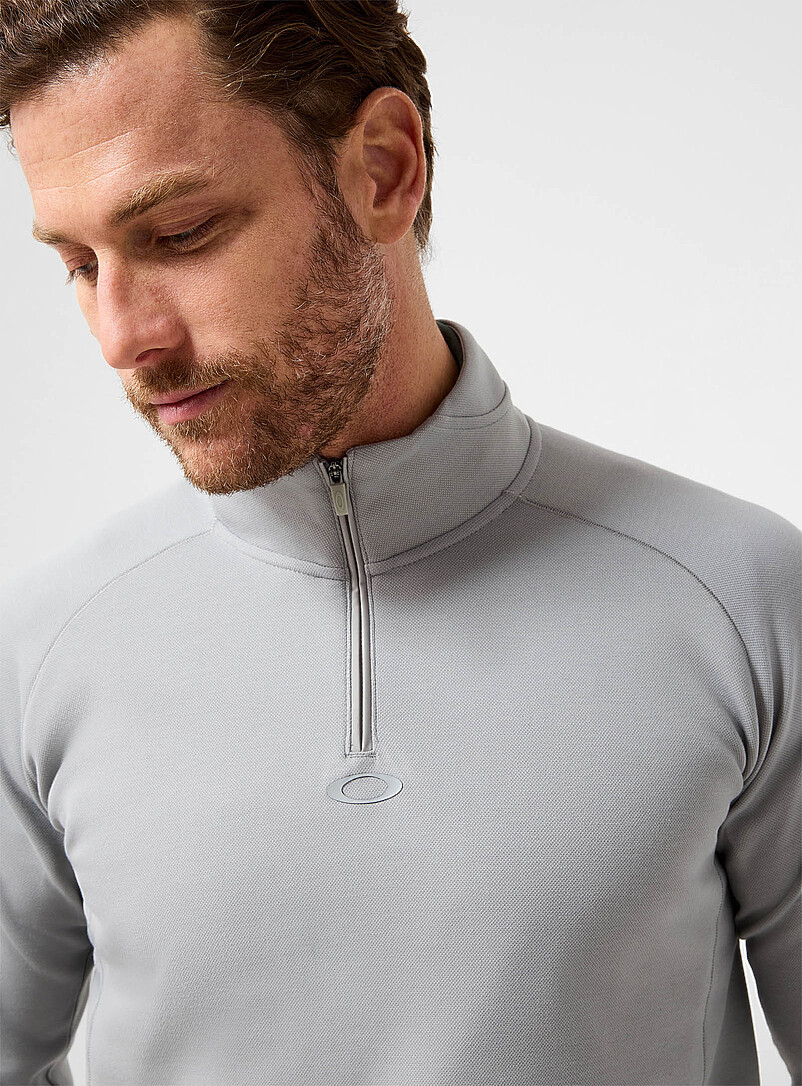 Platform zip mock-neck piqué sweatshirt product image 2