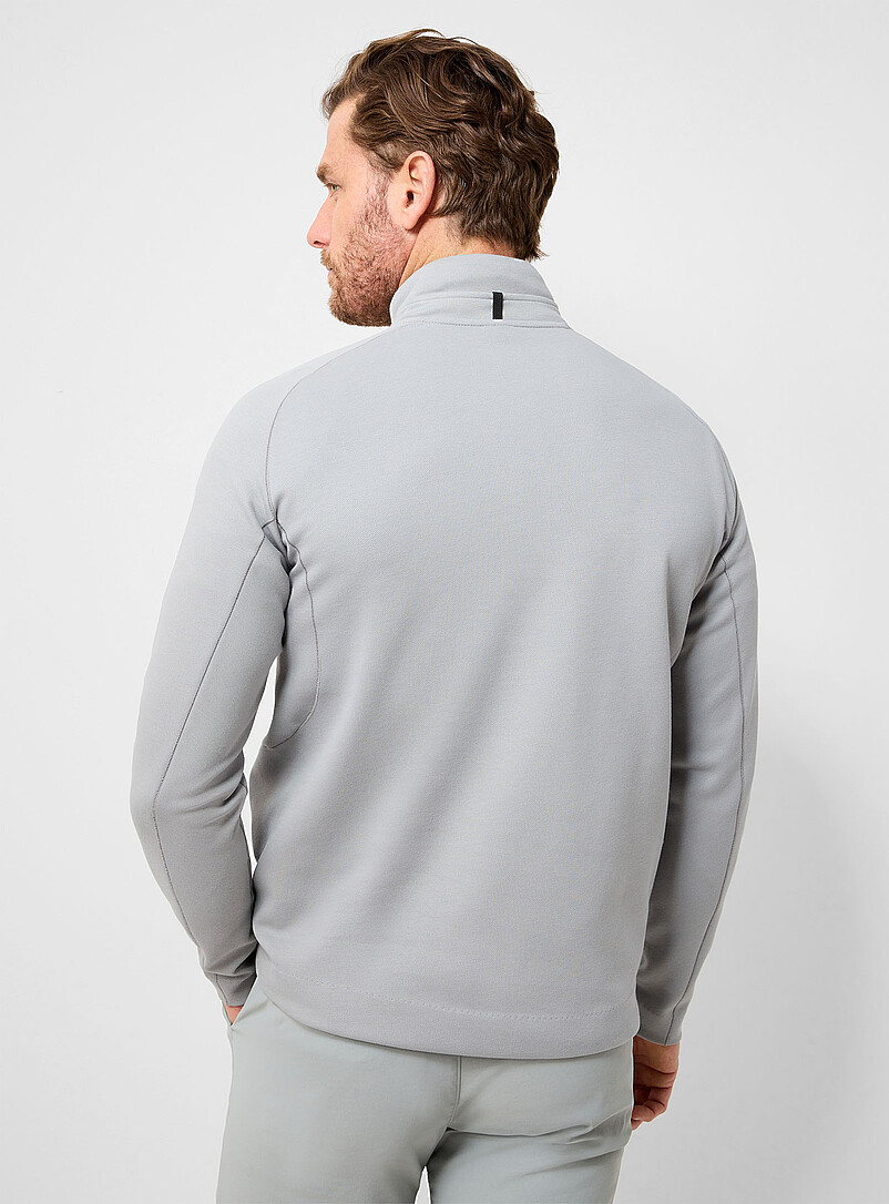 Platform zip mock-neck piqué sweatshirt product image 3