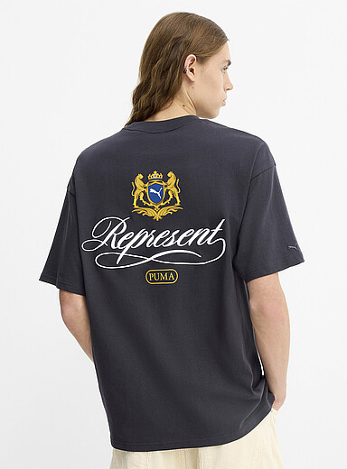 Puma Slate Grey Crest embroidery oversized T-shirt <b>Puma x Represent Collection</b> for men