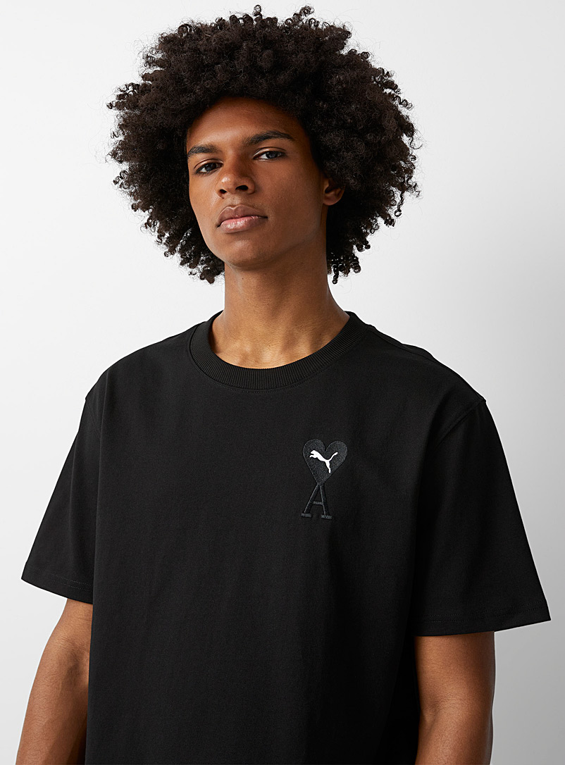 PUMA x AMI: Le t-shirt logo brodé Noir pour homme