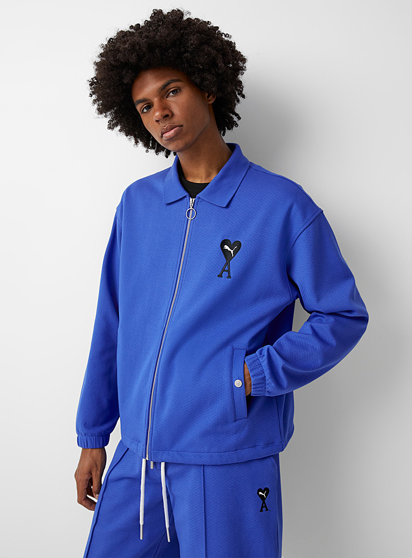 PUMA x AMI Blue Embroidered logo track jacket for men
