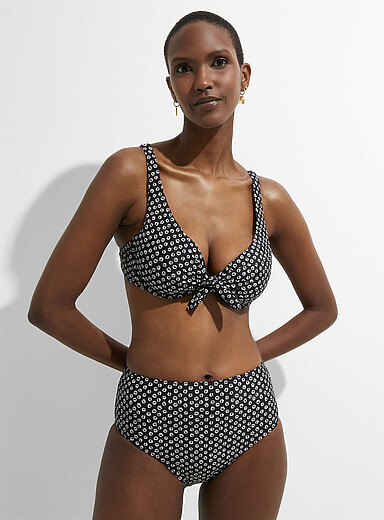 Bikini Taille Haute Sculptant Femme - Haut Triangle Et Bas Gainant, Maillot élégant Pour Plage - 4