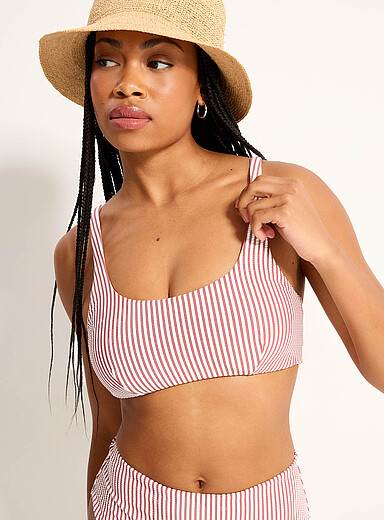 La bralette textur&eacute;e &agrave; rayures