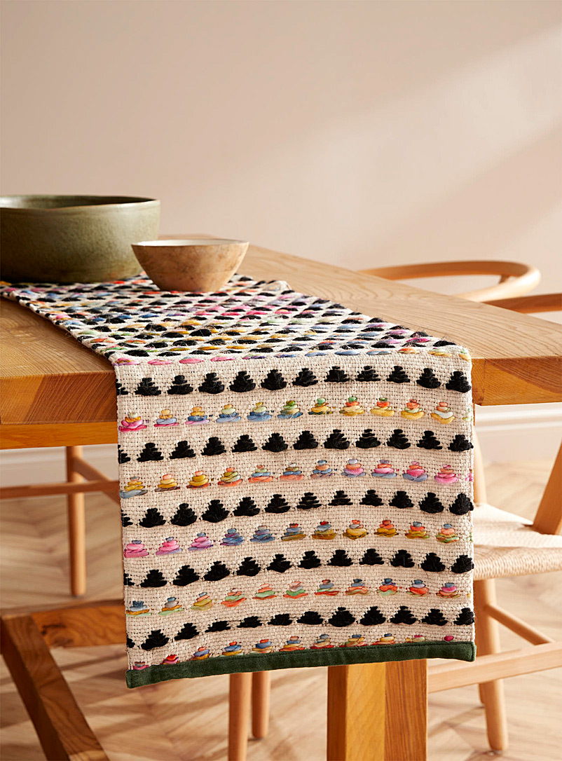 Danica: Le chemin de table géométrie colorée 33 x 183 cm Assorti