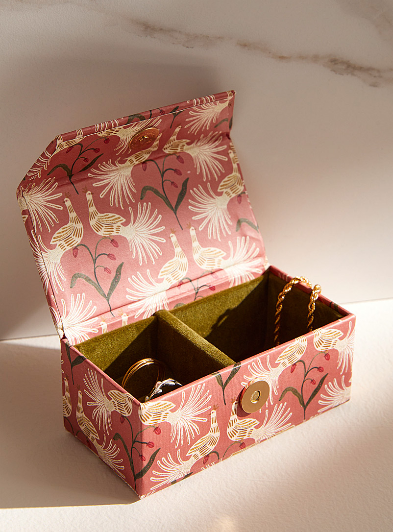 Simons Maison: La boîte à bijoux de voyage paons Rose