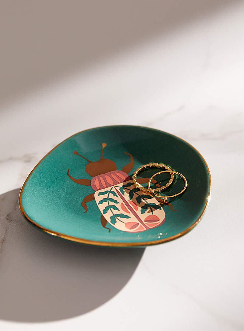 Danica Patterned Green Egyptian beetle small tray
