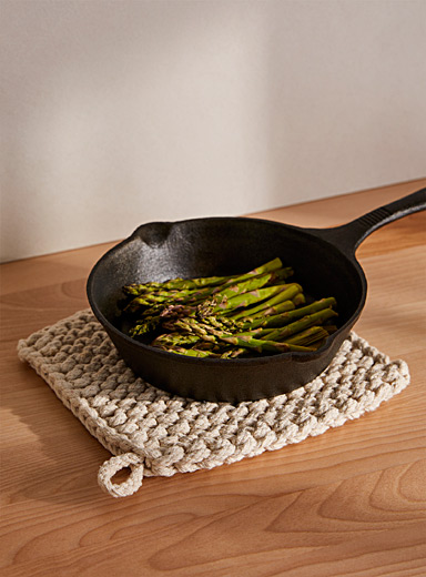 Danica: Le sous-plat crochet monochrome 21 x 21 cm Vert