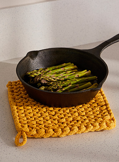 Danica: Le sous-plat crochet monochrome 21 x 21 cm Vert