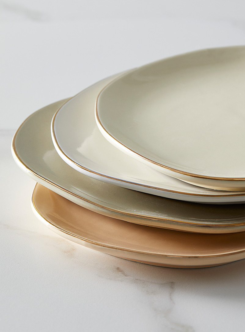 Danica Assorted Small plates with golden border Set of 4