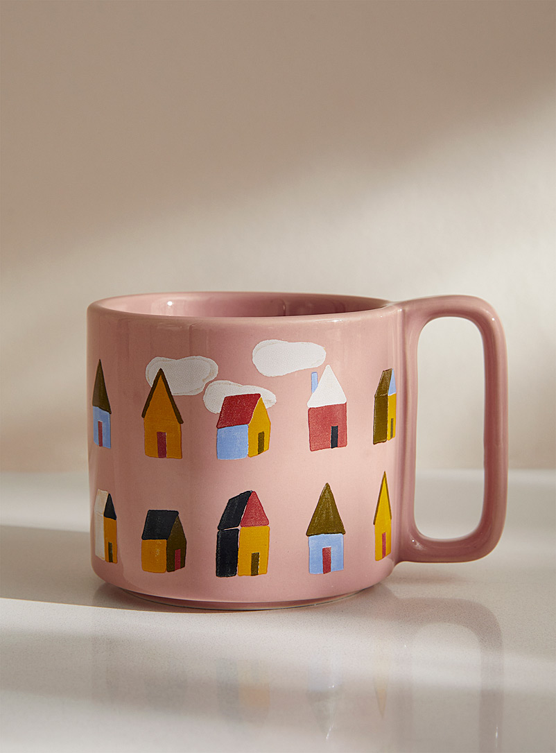 Danica Dusky Pink Little houses mug