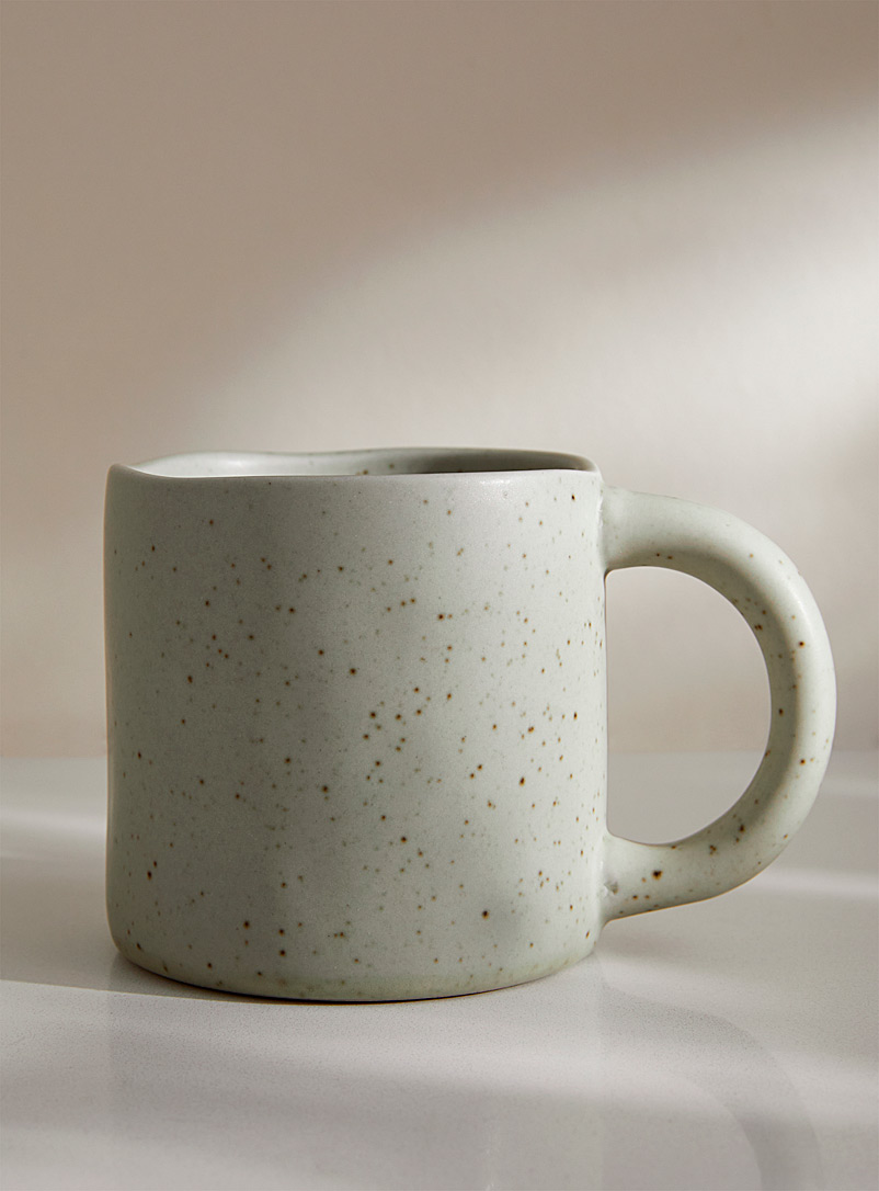 Danica Ivory White Speckled artisanal-style mug