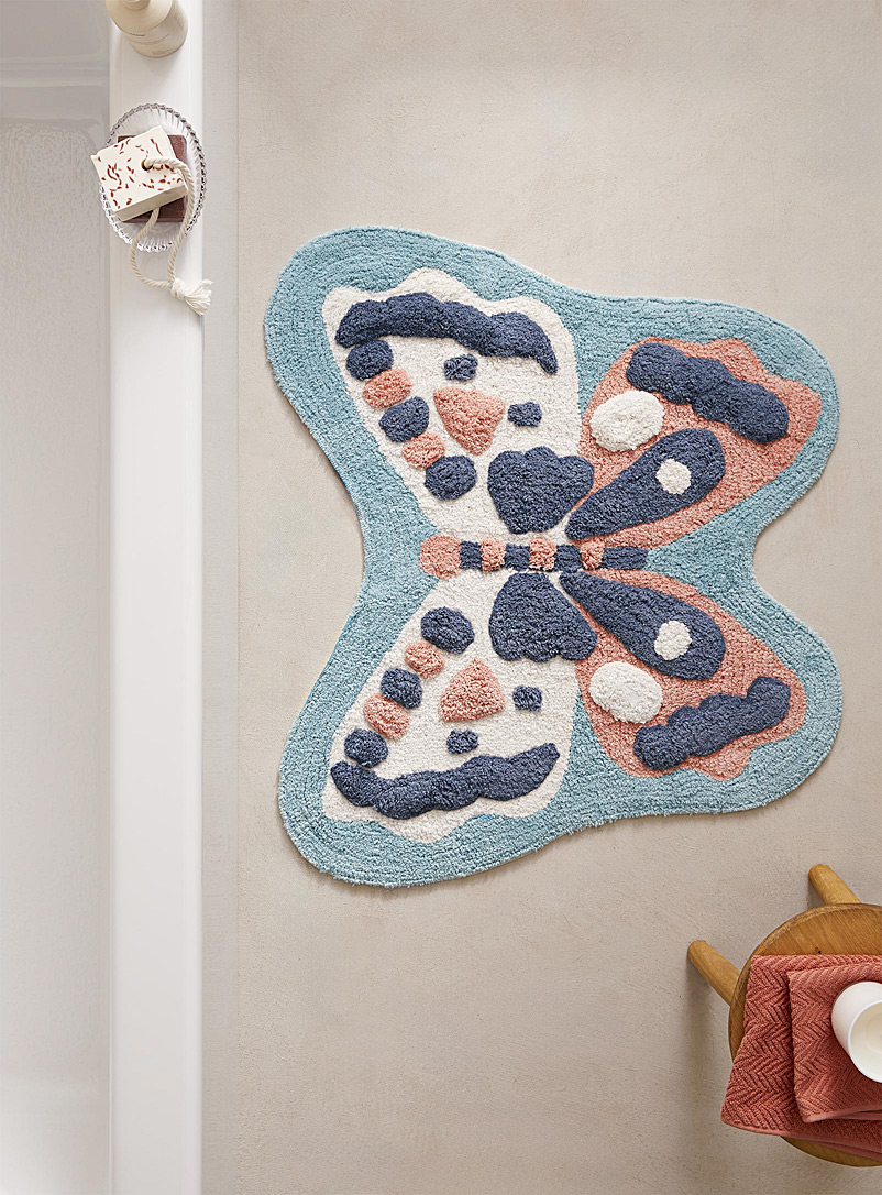 Danica: Le tapis de bain papillon 72 x 81,5 cm Assorti
