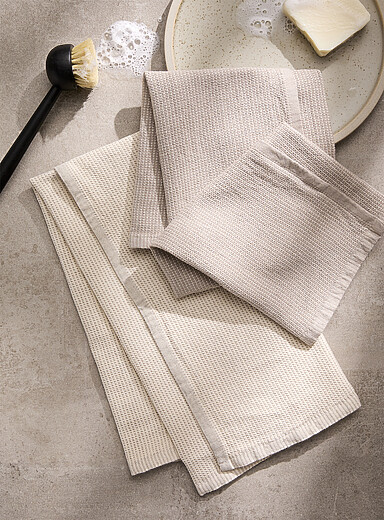 Two-tone weave tea towels Set of 2