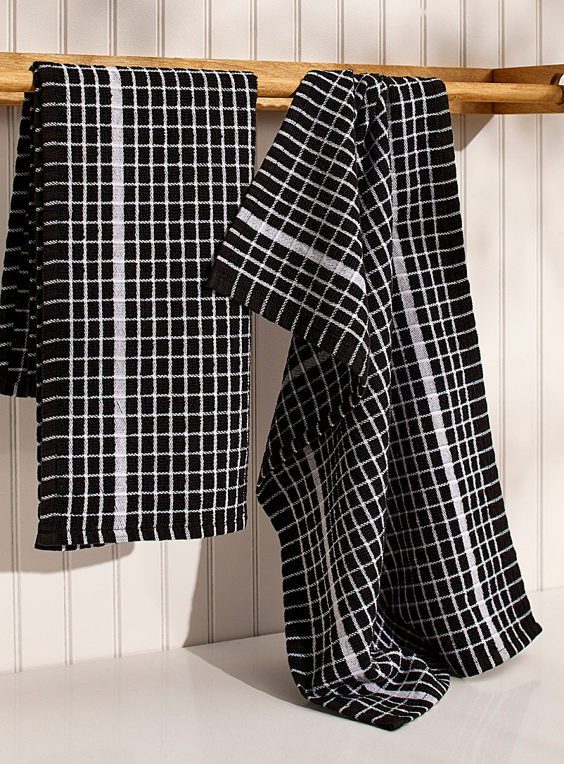 Danica Black Window tiles tea towels Set of 2