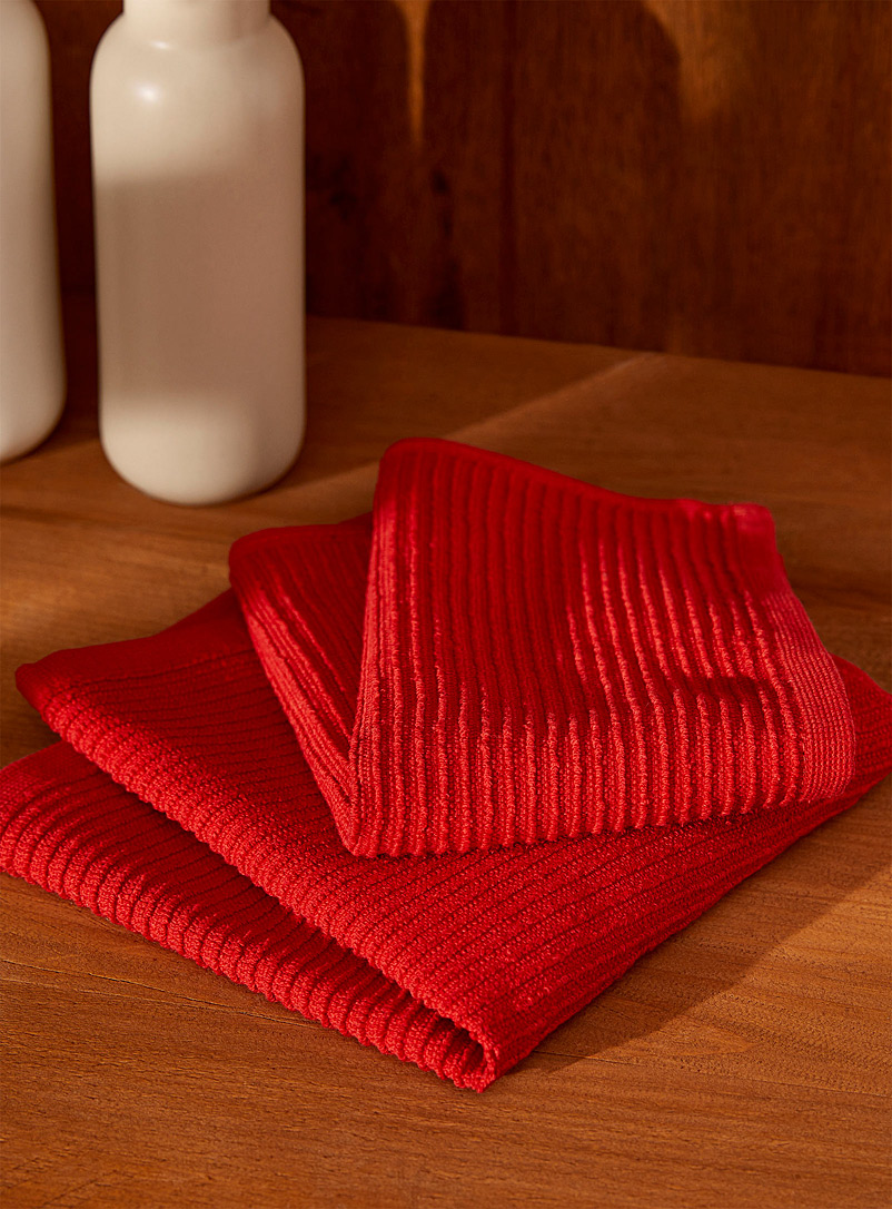 Danica Red Grooved dishcloths Set of 2
