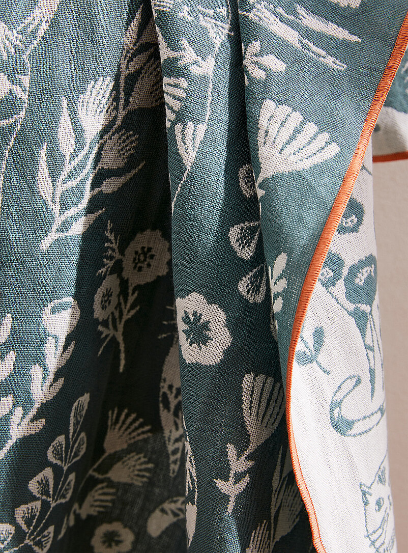 Danica: Le linge &agrave; vaisselle jacquard nature r&eacute;tro Vert bouteille - Sapin