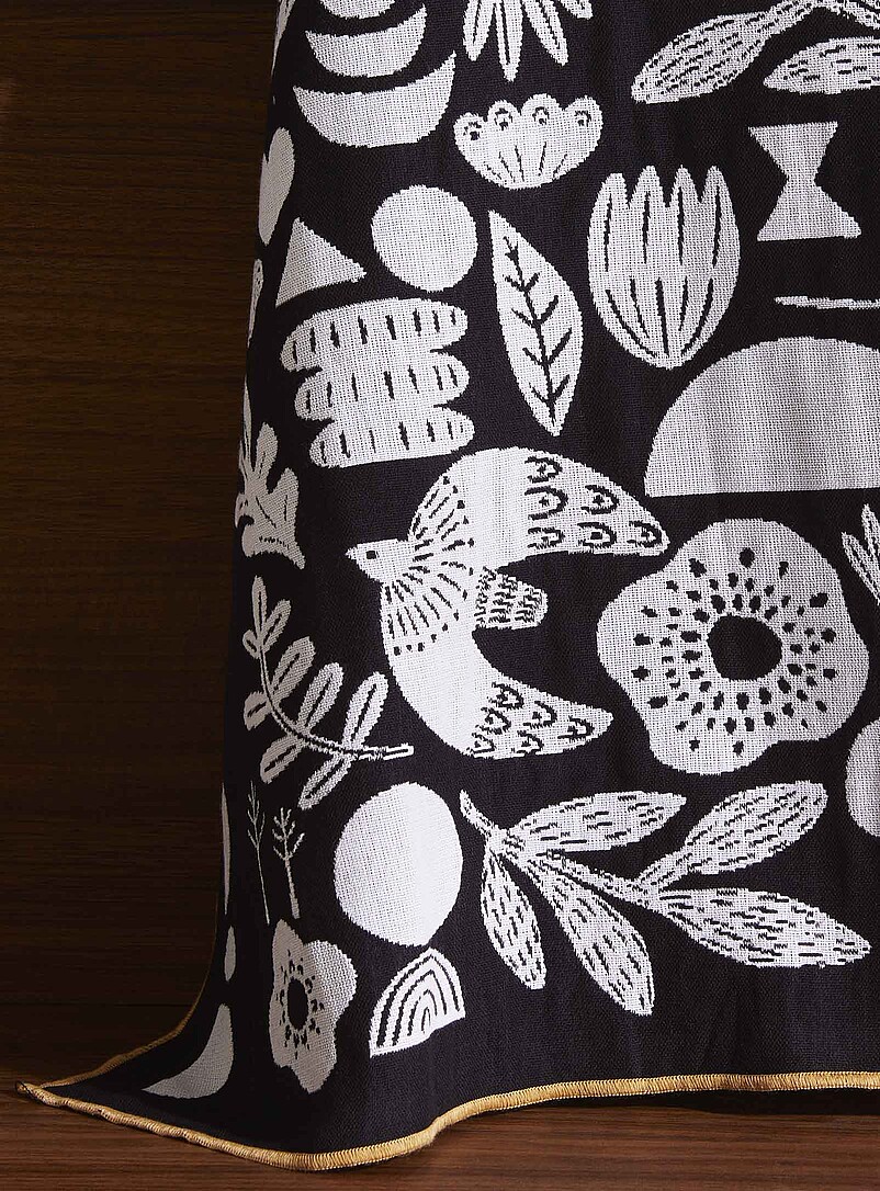 Danica: Le linge &agrave; vaisselle jacquard nature r&eacute;tro Vert bouteille - Sapin