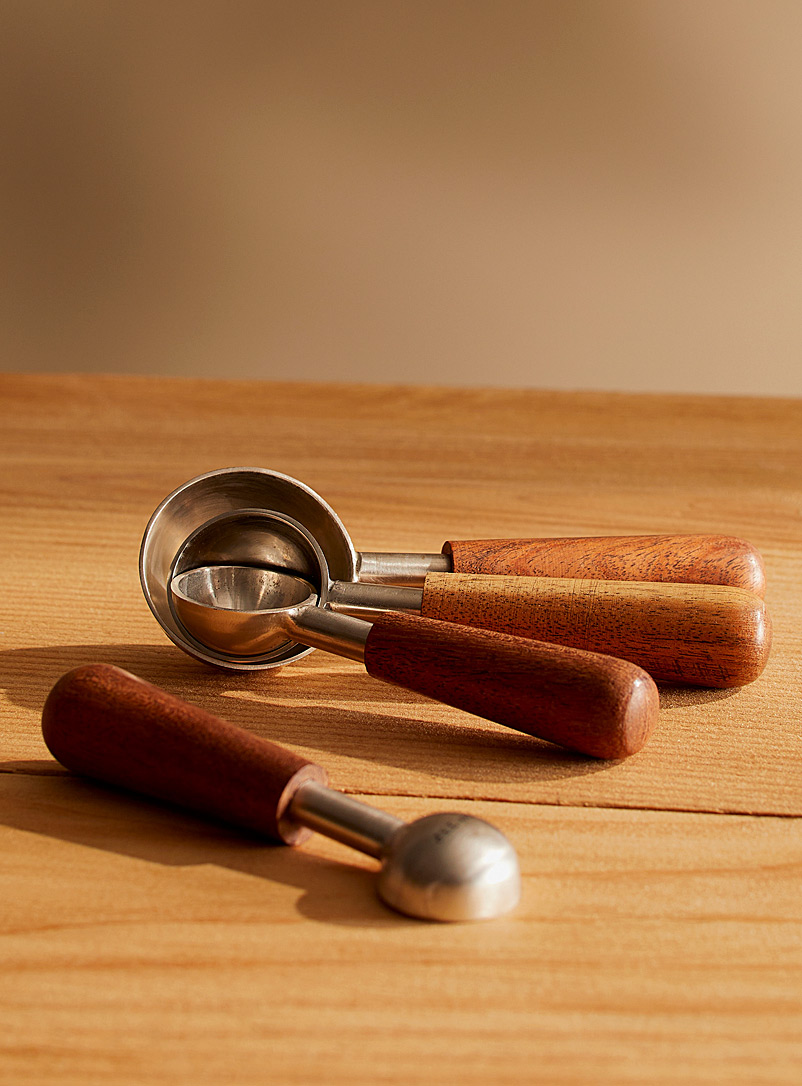 Danica Silver Acacia wood measuring spoons Set of 4