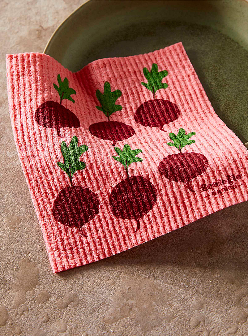 Danica Patterned Red Little radishes sponge cloth