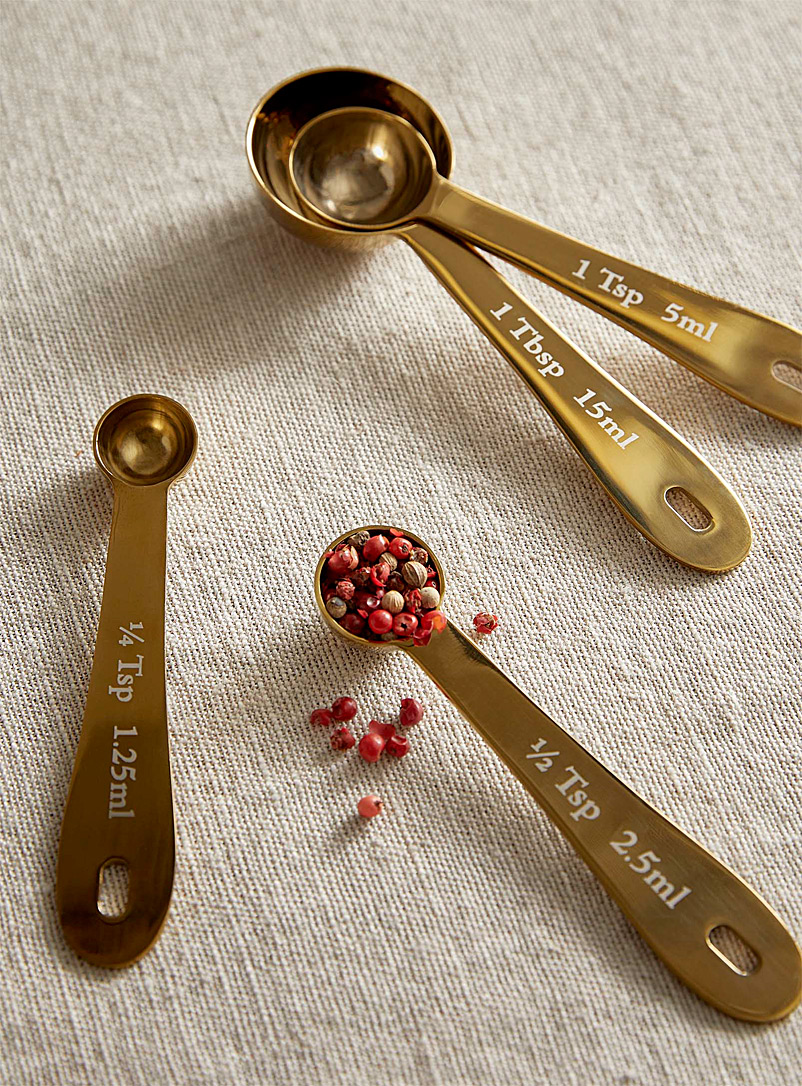 Simons Maison Assorted Gold stainless steel measuring spoons Set of 4