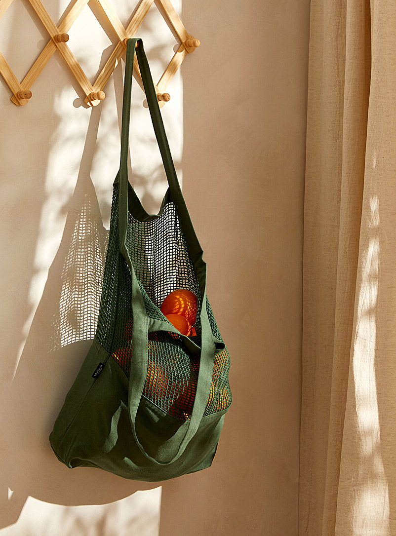 Danica: Le sac réutilisable en filet vert Vert foncé-mousse-olive