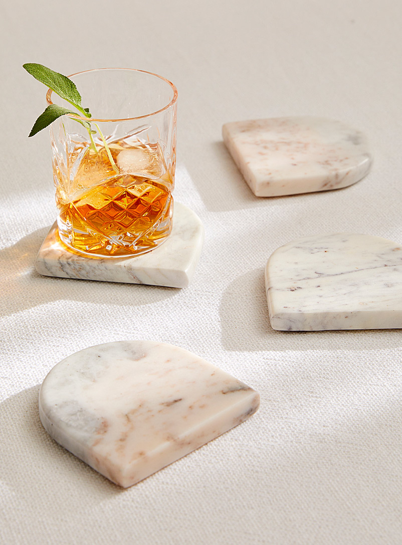 Danica Off White Arches marble coasters Set of 4