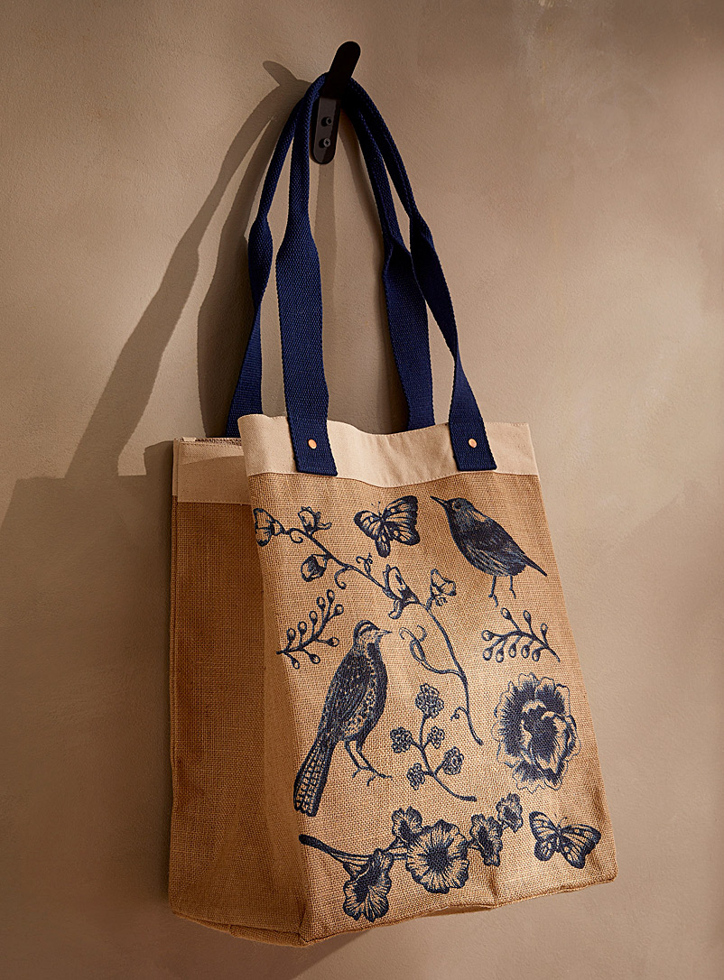 Danica Blue Mystical tapestry reusable jute bag