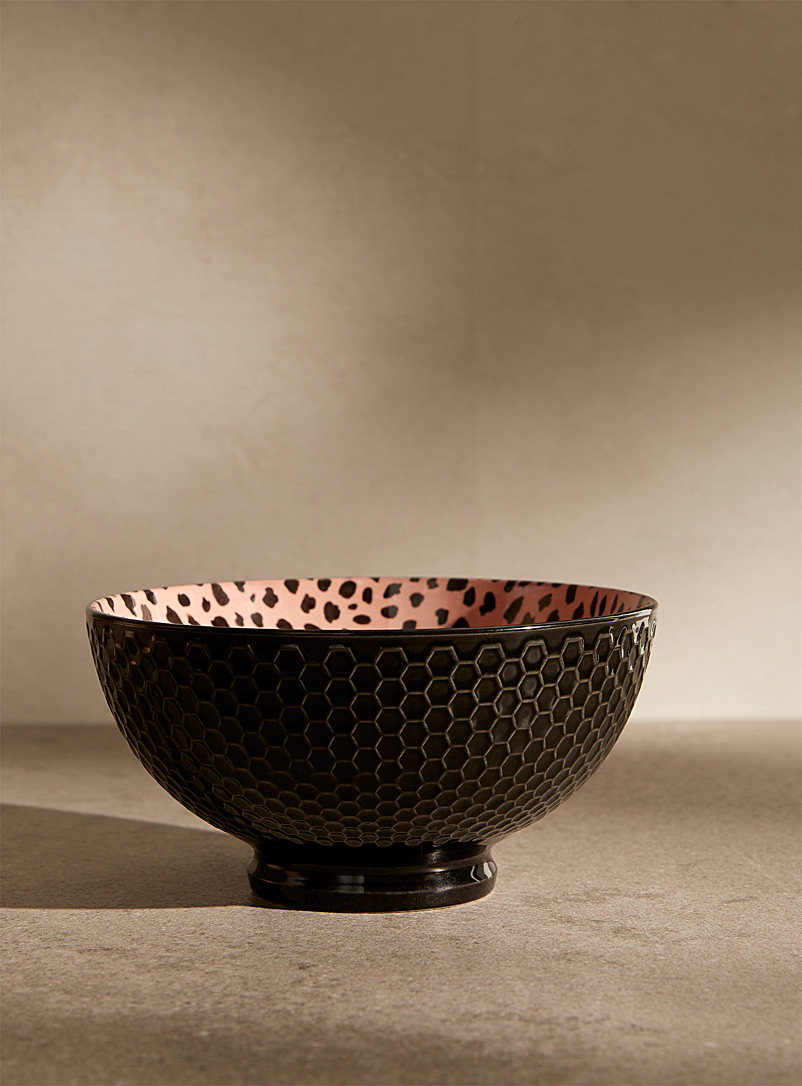 Danica Patterned Black Speckled ceramic bowl