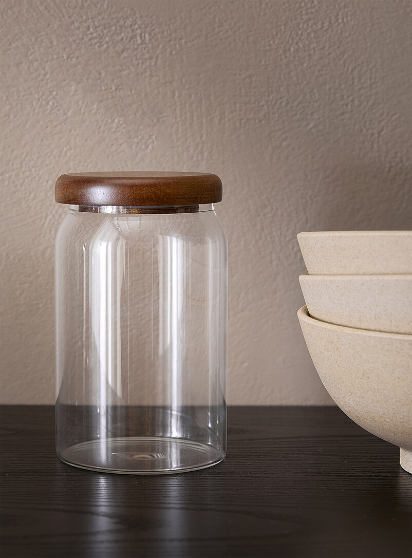 Danica White Acacia lid large glass jar