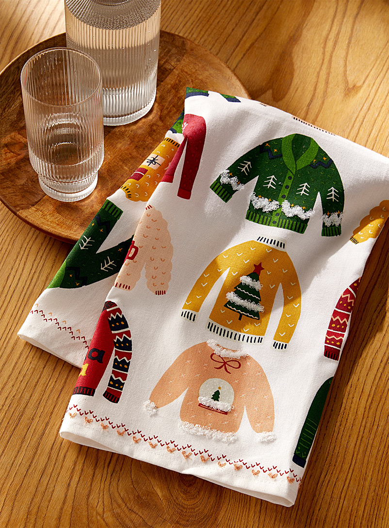 Danica Assorted Holiday sweaters dish towel