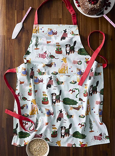 Le tablier chiens festifs <b>Collection de No&euml;l</b>